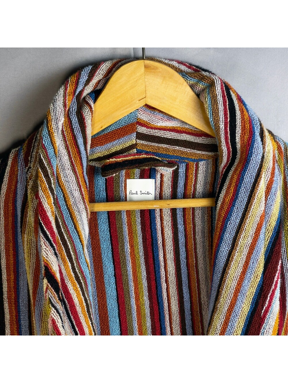 Paul Smith Men's M Signature Stripe Rainbow Luxury Bath Robe